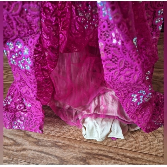 LA FEMME FUSHIA PINK 2PC PROM DRESS SIZE 6 - Picture 8 of 8
